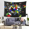 Exploding Rubik S Cube Tapestry Single Sided 2D Print Polyester Wall Hanging for Bedroom Living Room Cool Retro for Puzzle Fans