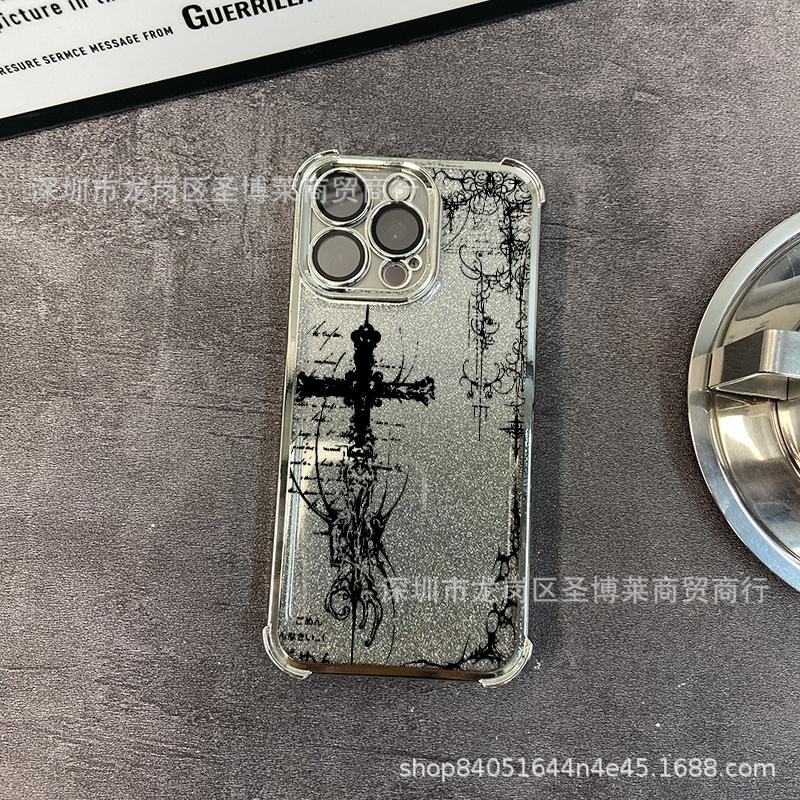 The new foreign trade model is suitable for iPhone17 mobile phone case, four corners anti-drop airbag 16promax lens film 15 protective cover.