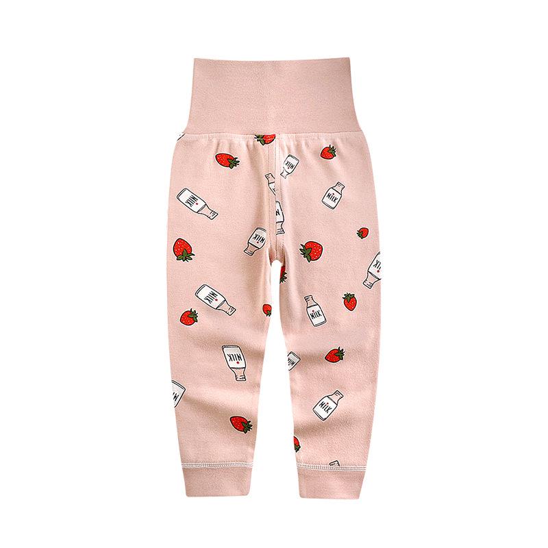 Pure Cotton High-Waisted Tummy Protection Pants for Infants & Toddlers - Spring & Autumn Girls' Base Layer & Boys' Autumn Pajamas