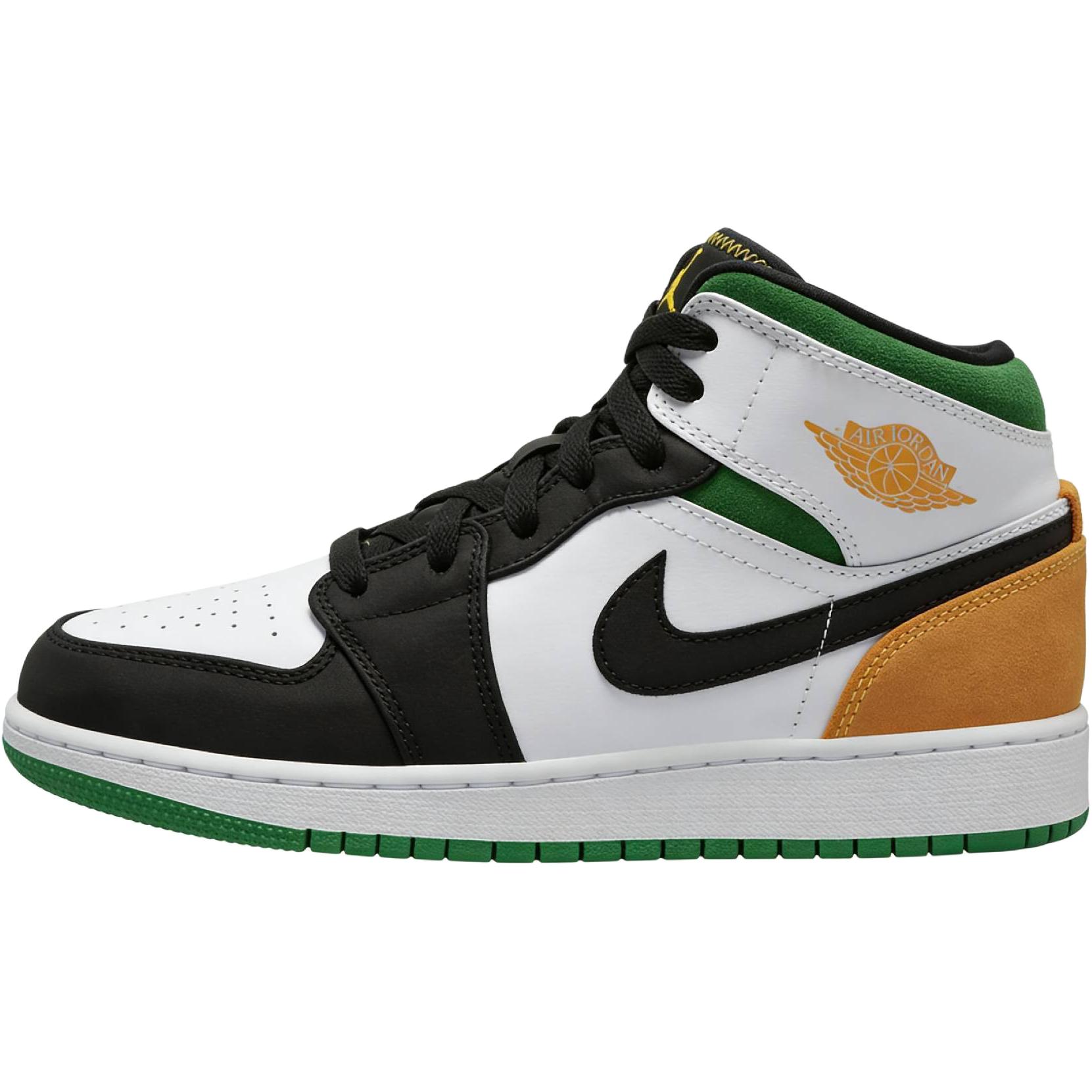 

Jordan 1 Mid SE White Laser Orange Lucky Green GS BQ6931-101 36