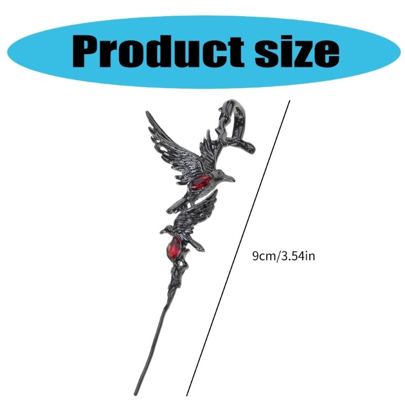 Gothic Crow Ear Cuff With Thorns Designs Jewelry Accessory for Trendy Fashion Enthusiasts Seek Unique Styles Daily Use