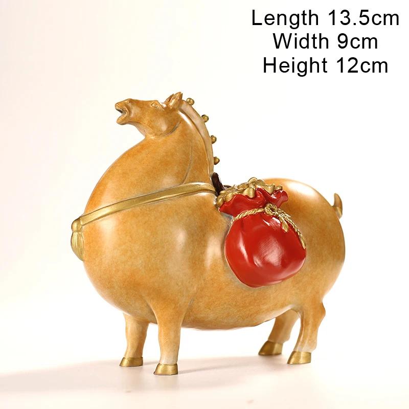 

Creative Colored Copper Color Horse Sculpture Chinese Ornaments Home Decor Living Room Bedroom, Study, Beautiful Decor, 1Pc, New