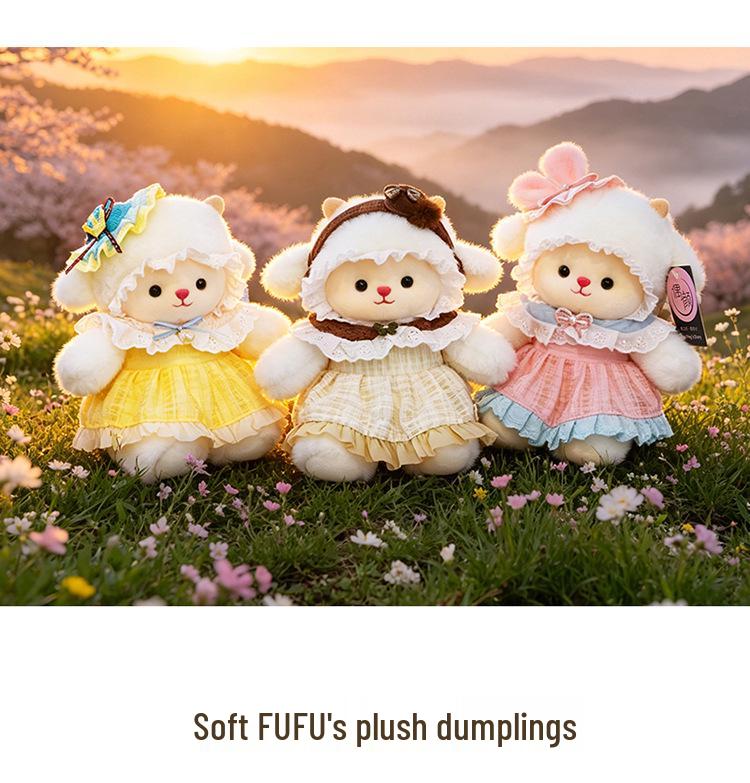 Adorable Lolita Sheep Plush Doll Dress-Up Toy & Cushion
