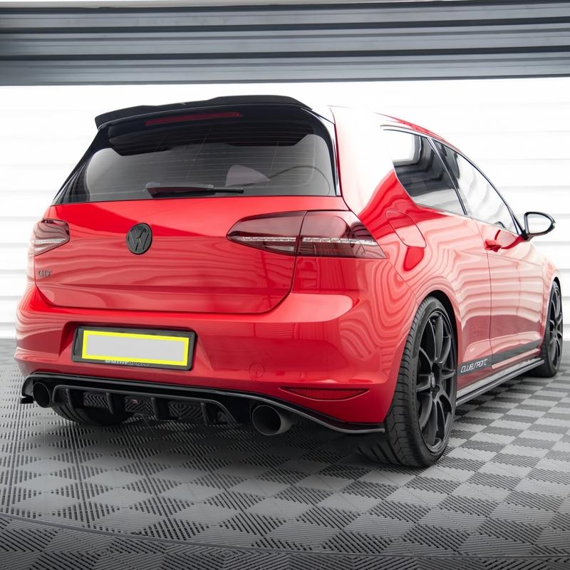 Maxton Style Gloss Black Car Rear Bumper Diffuser Splitter For VW Golf Mk7 Golf 7 GTI GTD 2013-2016 Pre-Facelift Bodykits Tuning
