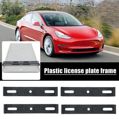 NEW 4PCS Frameless License Plate Mount ABS Weather-Proof Frameless License Plate Frame Car Tag Frame For Front And Rear Car Tags