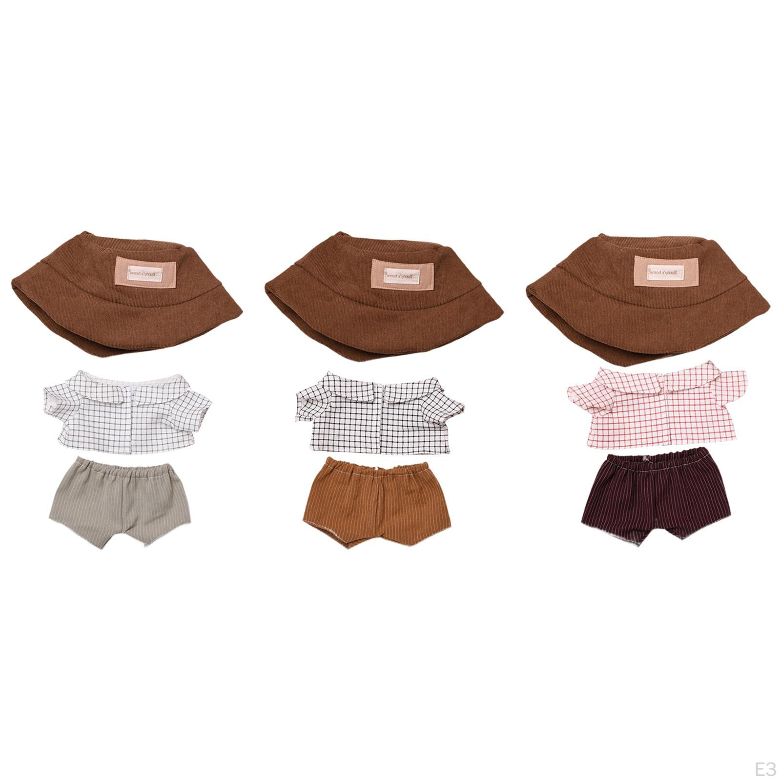 3 шт. Кукольная рубашка с шортами и шляпой — фото 4