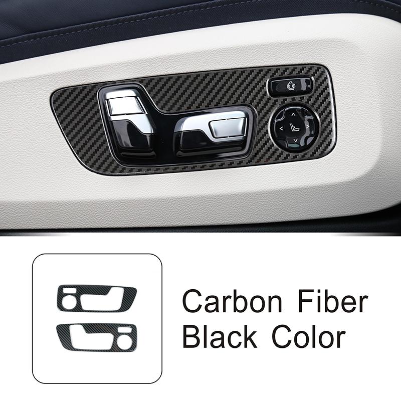 Stainless Steel Seat Adjustment Panel Decoration Cover Trim For BMW X5 G05 - Carbon Fiber Color Car Styling Interior 2 pieces