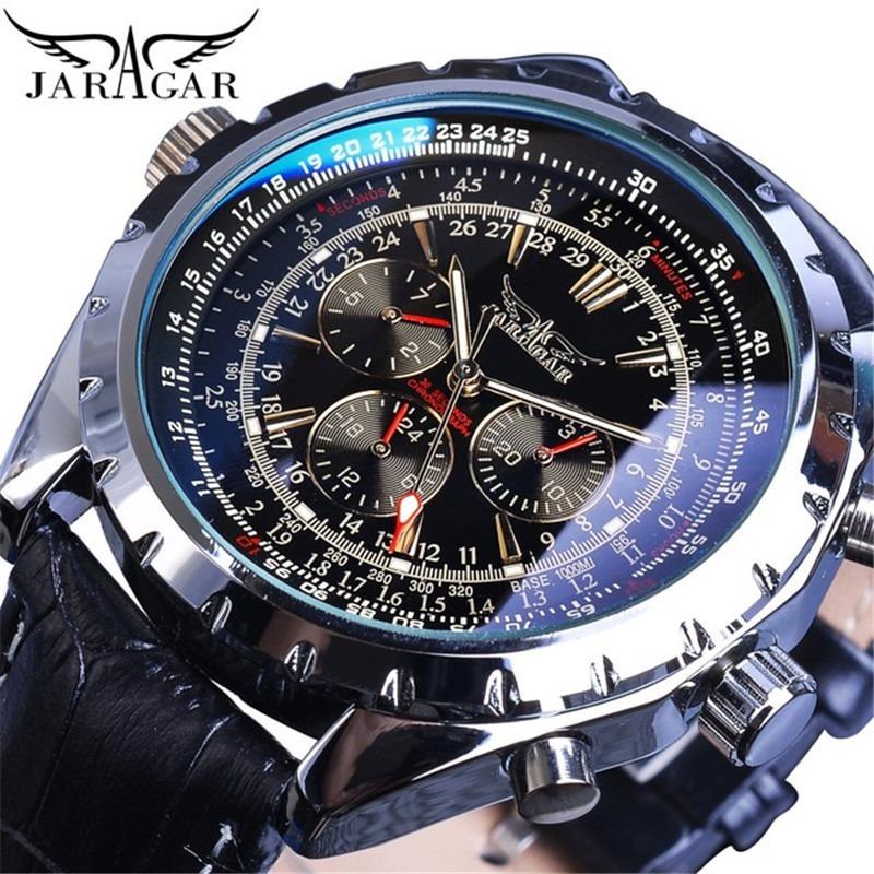 New jaragar European and American men's fashion and leisure hollow multi-functional large dial, automatic mechanical watch