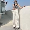 Wide-Leg White High-Waisted Jeans for Women - Floor-Length, Loose Fit, Spring/Autumn 2026 Trendy Style