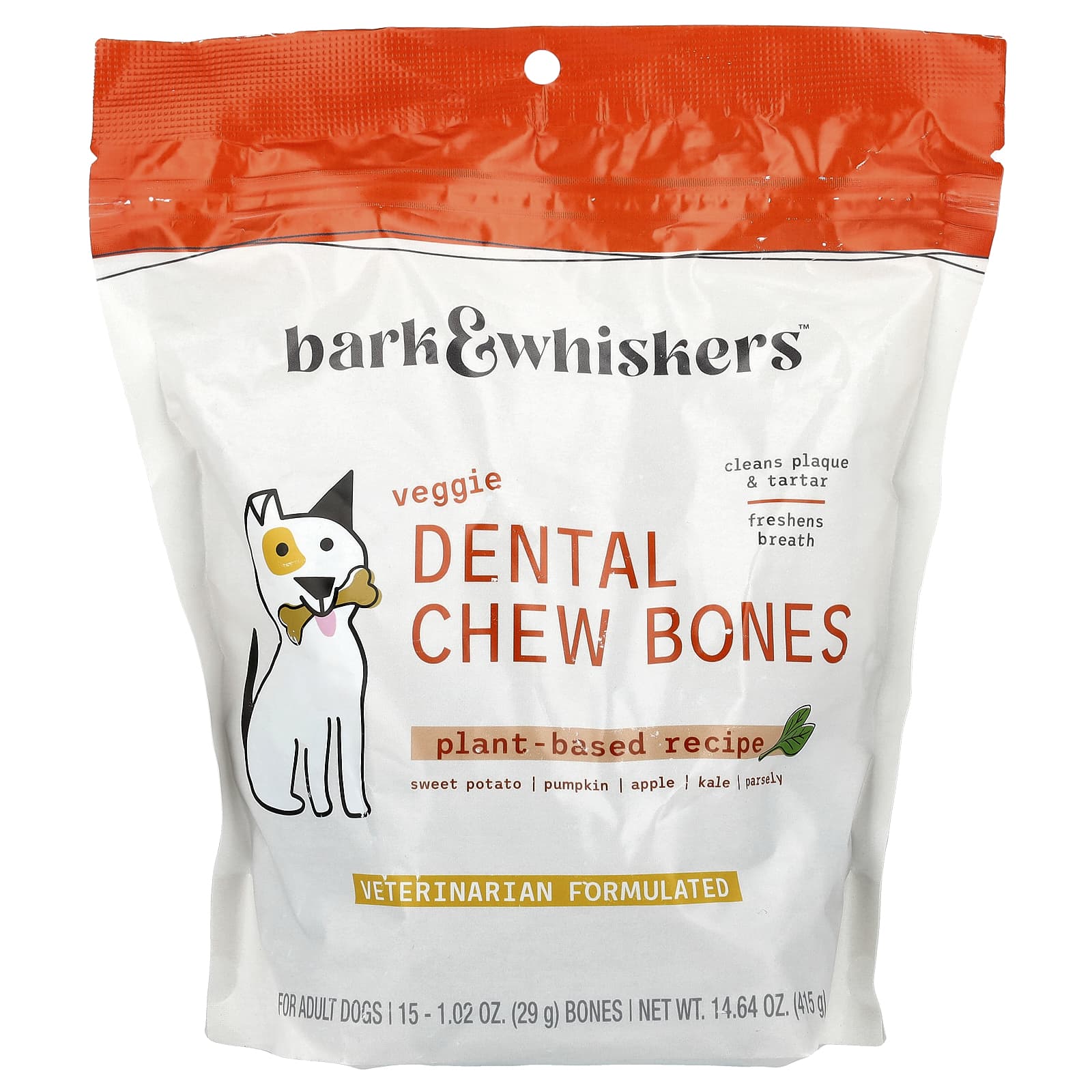 

Dr. Mercola, Chia Chew Bones, Adult, Veggie, 15 Bones, 29G (1.02Oz) Each
