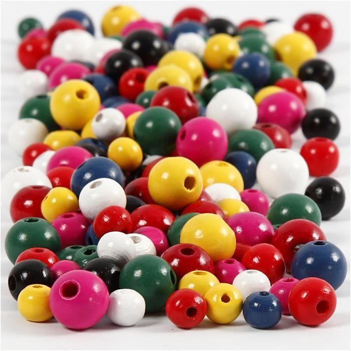 Wooden Beads of Various Sizes. Delivered In a Plastic Bucket. Ref 68481