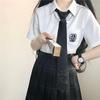2024 Summer College Style Japanese Embroidery White Shirt for Girls – Short Sleeve JK Uniform