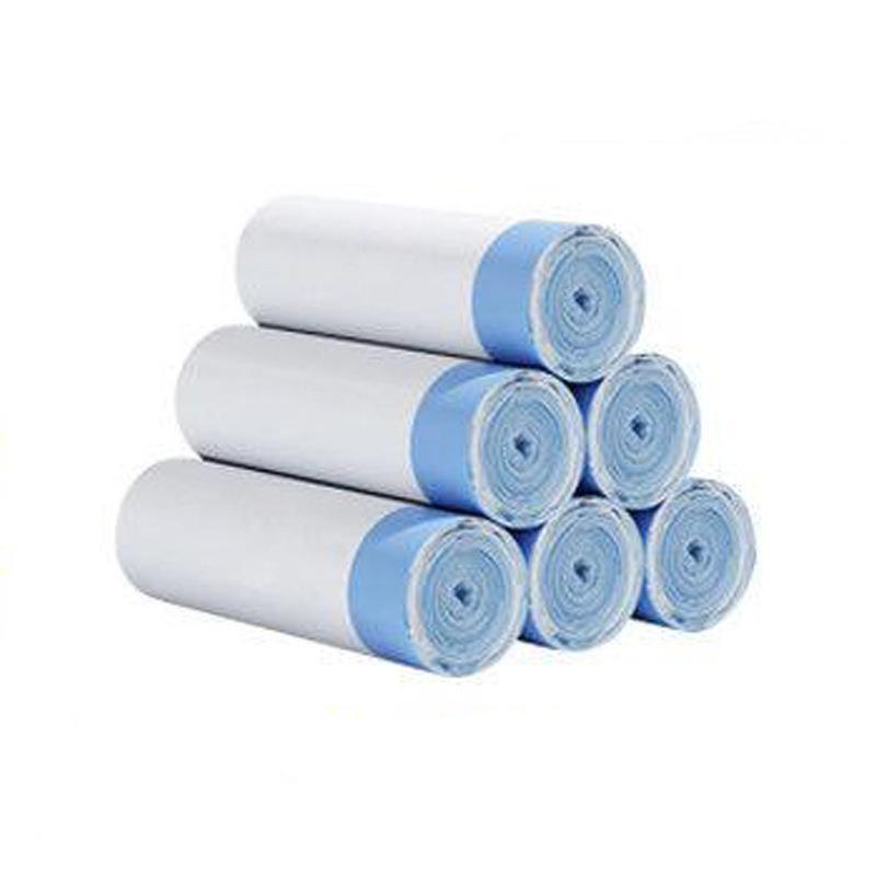 Drawstring Thickened White Garbage Bags - Large, Break-Point Design for Kitchen and Dorm Use