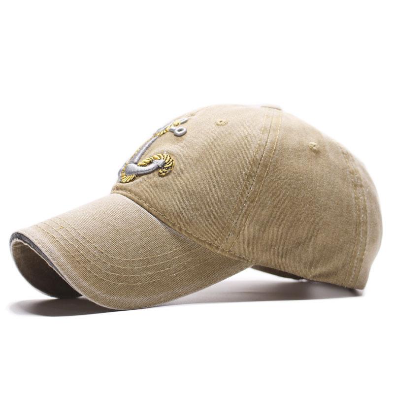 New anchor baseball cap, washed denim anchor hat, retro cap for men and women