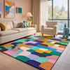 Modern Colorful Carpet for Living Room Non-slip Cute Room Décor Abstract Style Lounge Rug Washable Mat for Children Room Tapis