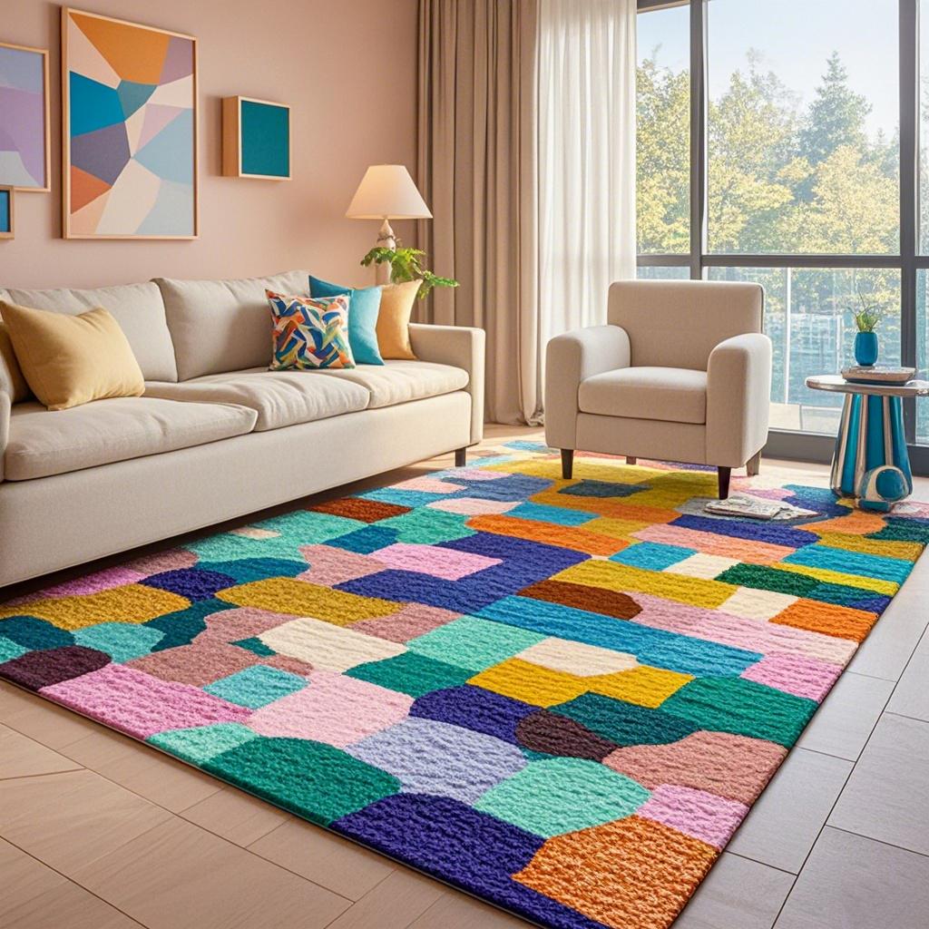 Modern Colorful Carpet for Living Room Non-slip Cute Room Décor Abstract Style Lounge Rug Washable Mat for Children Room Tapis