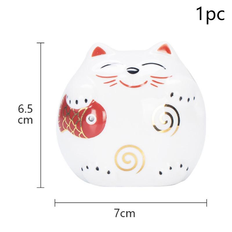 Ceramic Lucky Cat Piggy Bank Saving Coin Box Save Money Box Fortune Cat Ornament Statue Figurine Feng Shui Craft Home Decor