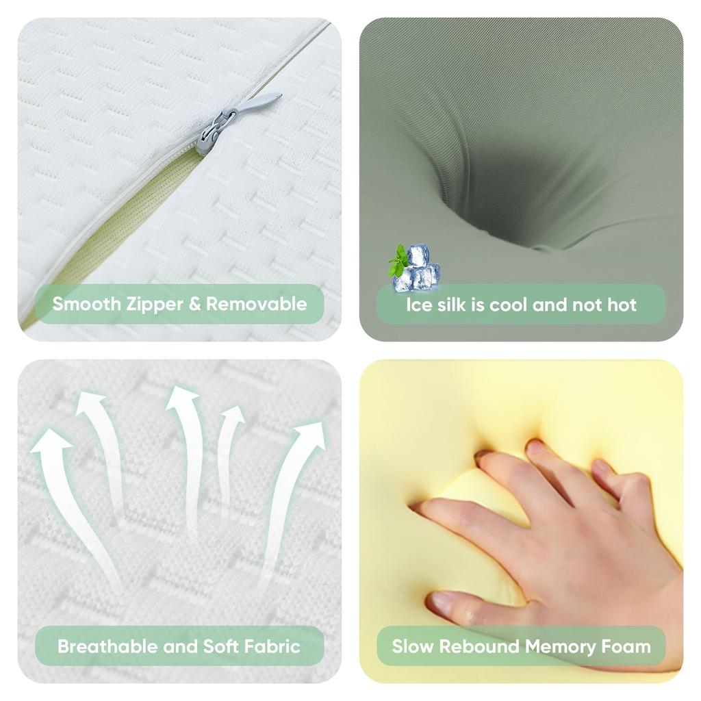 Memory Foam Cervical Pillow Orthopedic Neck Support for Side And Back Sleepers Pain Relief Ergonomic Contour Gift for Christmas