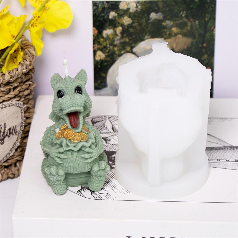Silikonová forma na svíčky s drakem Sloup s dračím okem Forma na sádrové odlitky Roztomilý drak Silikonové formy na pryskyřici, epoxid, sádru, hlínu Dekorace do domácnosti