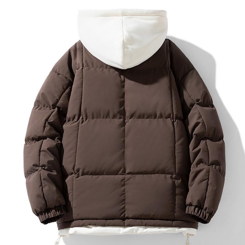 Winter Warm Hooded Jackets for Men Casual Windproof Coat Padded Thicken Parka Jacket Men's Quilted Full Zip Windbreaker Insulated Jackets with Hood