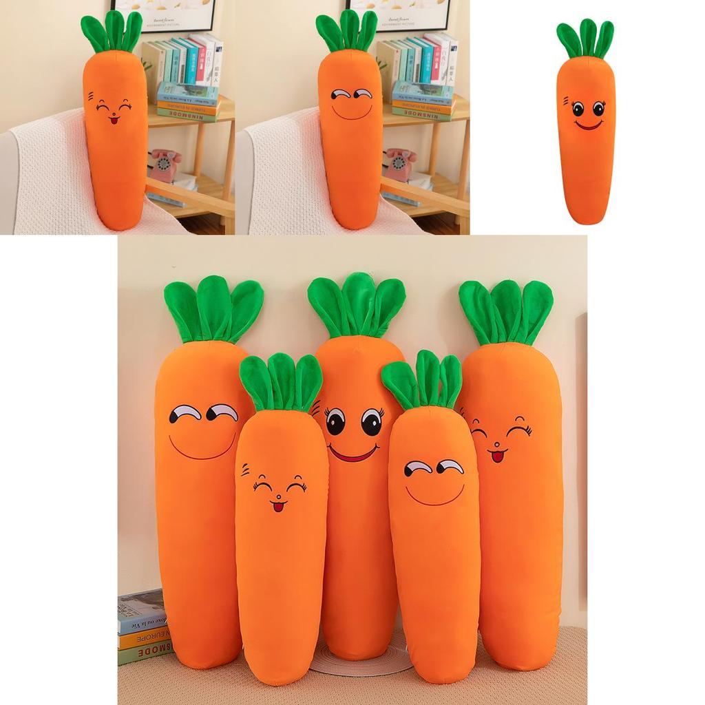Ultra Soft Carrot Plush Body Pillow Huggable Stuffed Toy Adorable Bed Cushion