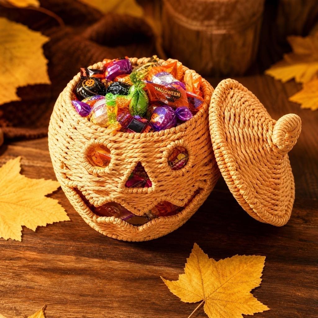 Seagrass and Pumpkin Decorations for Home Fall Tabletop Centerpiece
