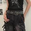 Women Belt Women'S Jeans Tie-In Ladies' Belt  Personality Rivet Belt Senior Black