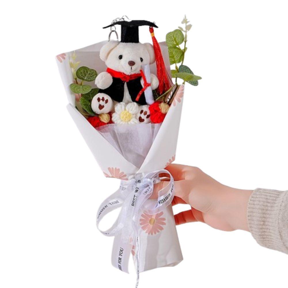 Stuffed Little Bear Doll Bouquet Cartoon Simulated Bear Doll Bouquet  Graduation Gifts