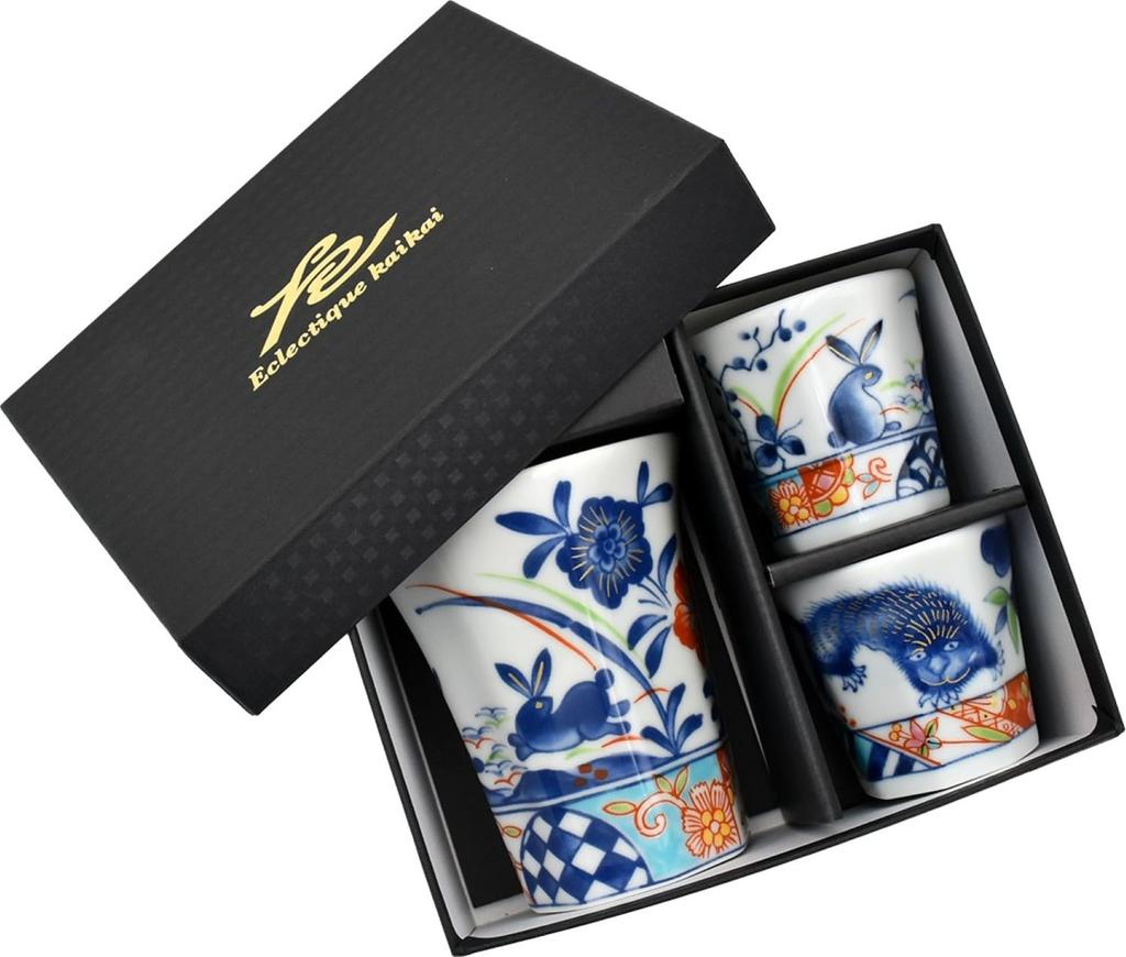 Set Sake Ceramic Ai Yumin Iepure/Leu Mărime: Aproximativ. L17 A13.5 Î9.2 41076