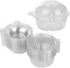 10Pcs Disposable Clear Plastic Packaging Box With Cover Food Container Cupcake Holders For Desserts Fruit Bread Party Favor Cake