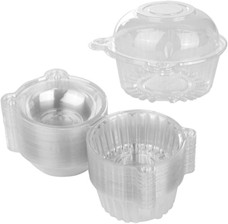 10Pcs Disposable Clear Plastic Packaging Box With Cover Food Container Cupcake Holders For Desserts Fruit Bread Party Favor Cake