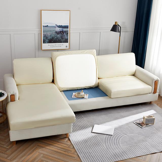 

Эластичный чехол для дивана, водонепроницаемый чехол для дивана для гостиной, съемные чехлы для дивана, чехлы для шезлонга для гостиной 1R 50-65cm кремовый
