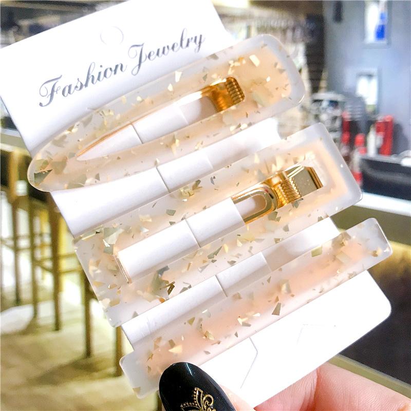 Koreanisches trendiges buntes Acetat 3-teiliges Haarspangen-Set Haarnadel für Frauen Mädchen Haarspangen Zubehör Schmuck Haarklammer Kopfbedeckung