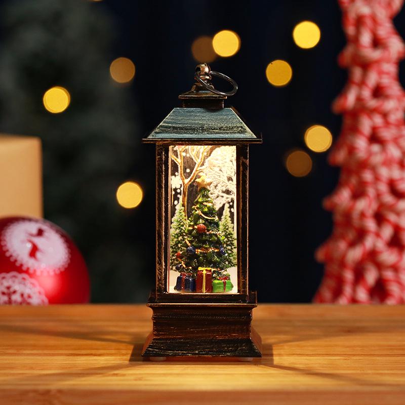Light-Up Santa Claus Phone Booth Christmas Lantern Ornament