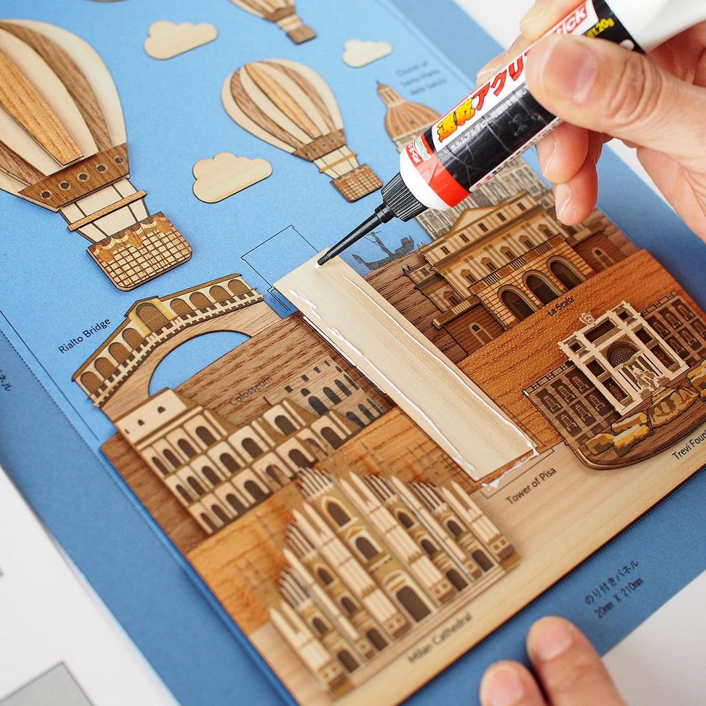 KINOWA "Italy" Wood Collage Original DIY Kit World Heritage World Travel Made In Japan