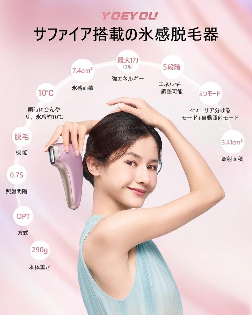 IPL Hair Removal Device for Men and Sapphire 5 Output High Unlimited Painless Laser Hair Home Includes Protective Eyewear and Razor Salon-Grade Women,