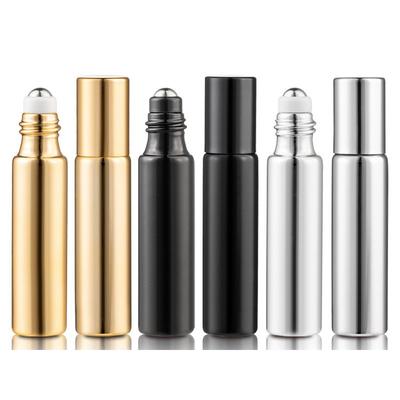 5ML Flacone Metallico Ricaricabile con Sfera Roll-on per Oli Essenziali, Flaconi in Vetro per Profumo, Contenitore Cosmetico, Spray Atomizzatore per Lozione