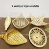 Bamboo Woven Round Serving Tray