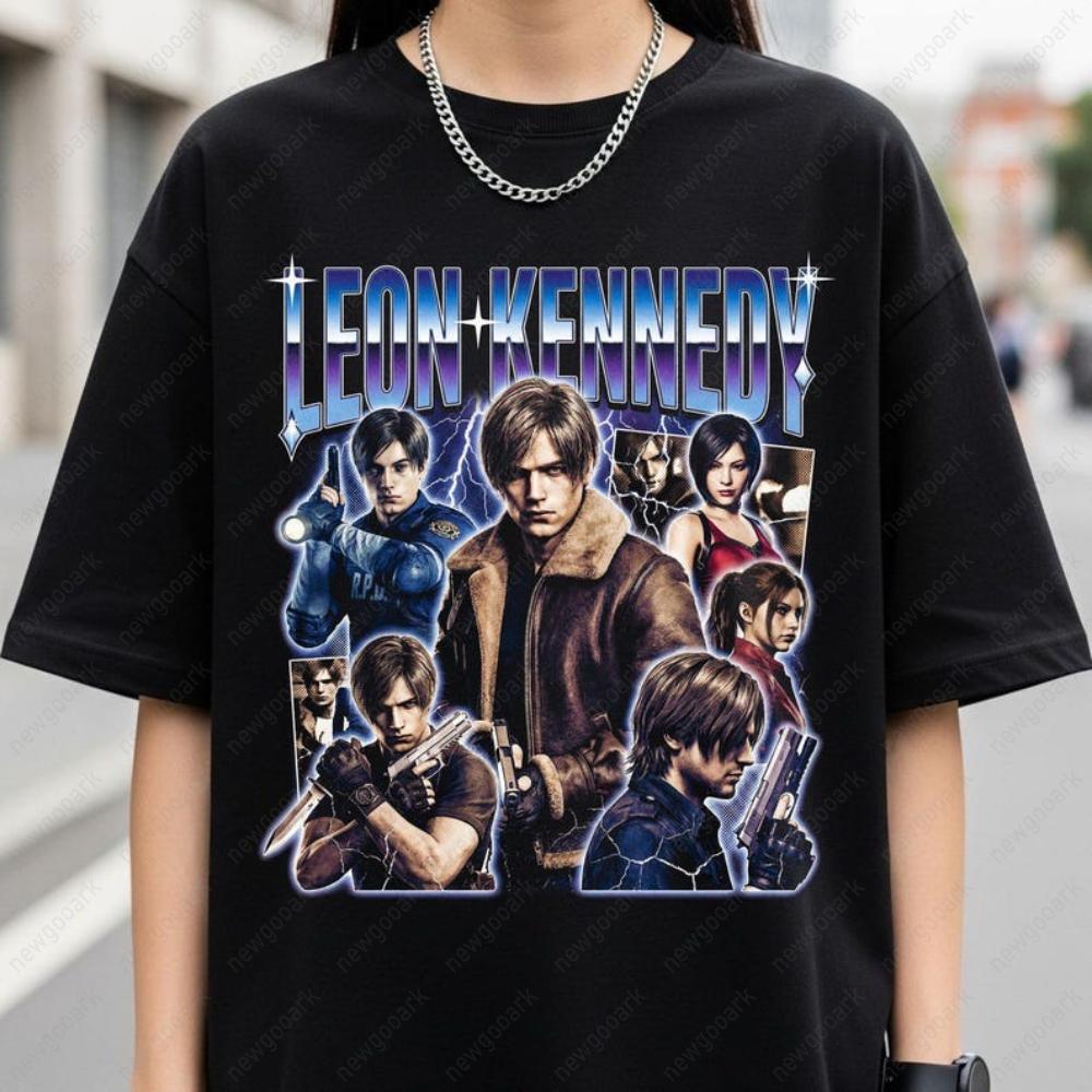 Leon Kennedy Horror Game TShirt Women Unisex Casual Cotton Printed T Shirts Creative Streetwear Camisetas Tops Tee Girlfriend Gift