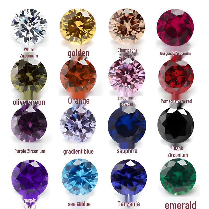

G23 Titanium Cut Zirconia Ear Studs, F136 Alloy Body Piercing Jewelry, Lip Accessories Earrings Firework Cut 6mm (0.9 Thread)