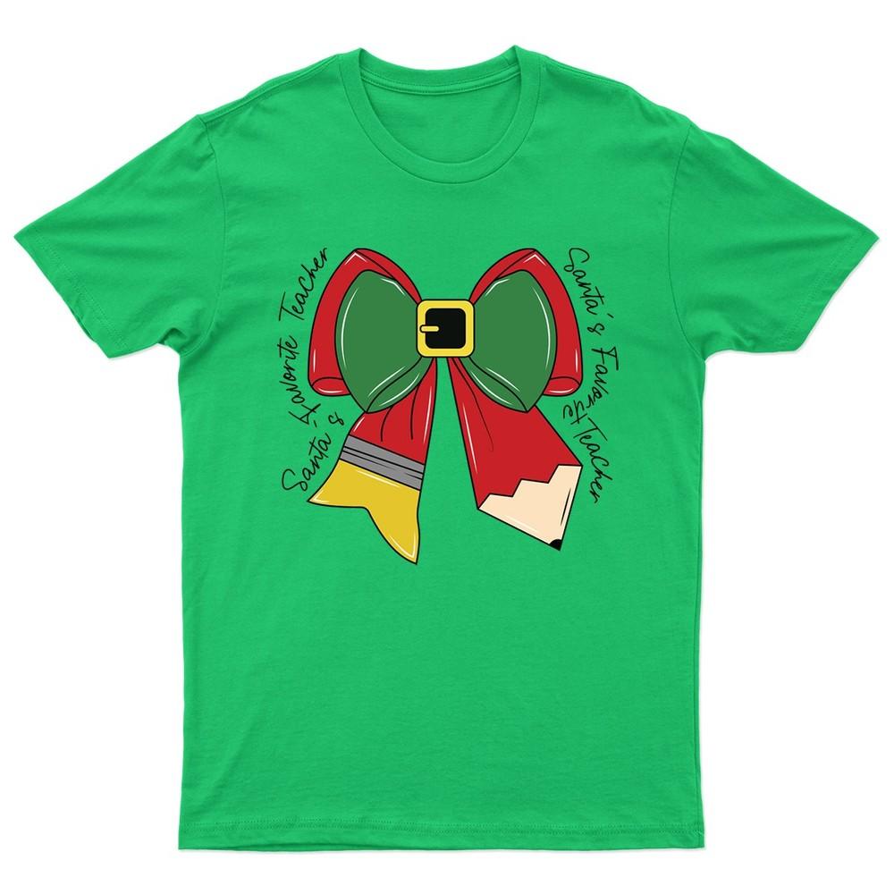 SantaS Favorite Teacher Christmas TShirt Unisex Gift Retro Funny Unisexs S
