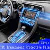 For Honda Civic Interior Center Console Trucment Air Panel Steering Wheel Panel Tpu Transparent Anti- Scratch Protective Film