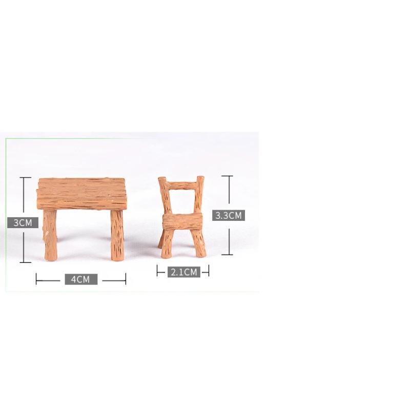 1 sada mini stolů, židlí, nábytku, figurek, řemesel, krajiny, rostlin, miniatur, dekorací, víl, pryskyřičných zahradních ozdob, figurek
