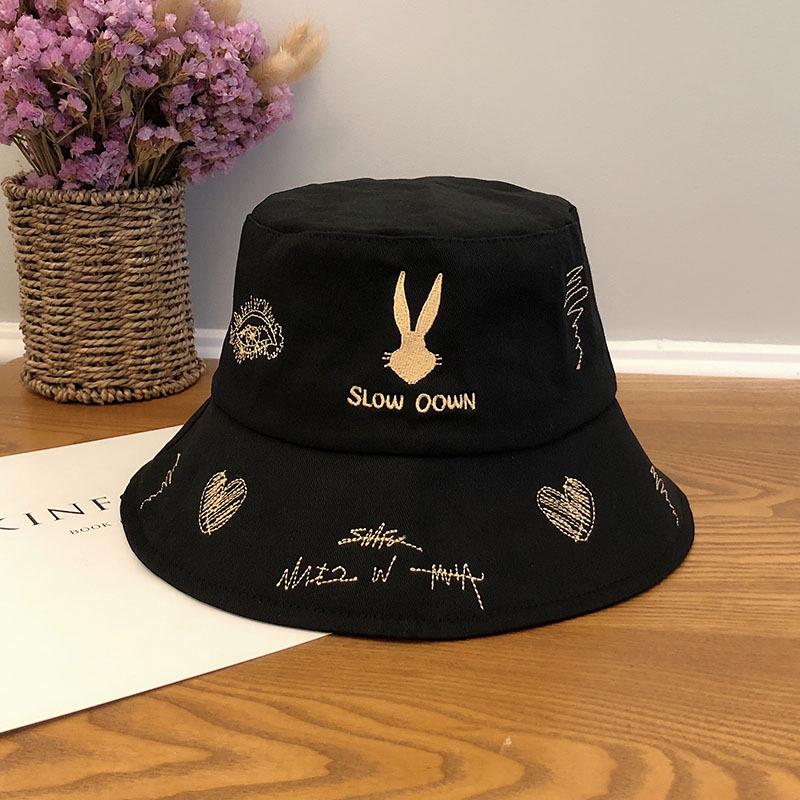 

Панама в корейском стиле с Багзом Банни – Модная женская летняя защита от солнца с широкими полями для стройнящего эффекта One Size