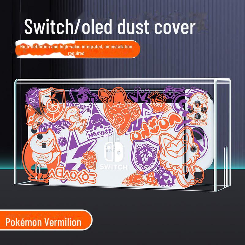 Nintendo Switch OLED Leuchtende Basis Staubschutz und Acrylhülle Zubehör