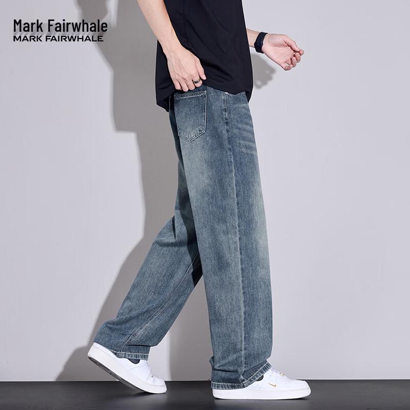 MARK FAIRWHALE Men's Versatile Loose Fit Denim Jeans