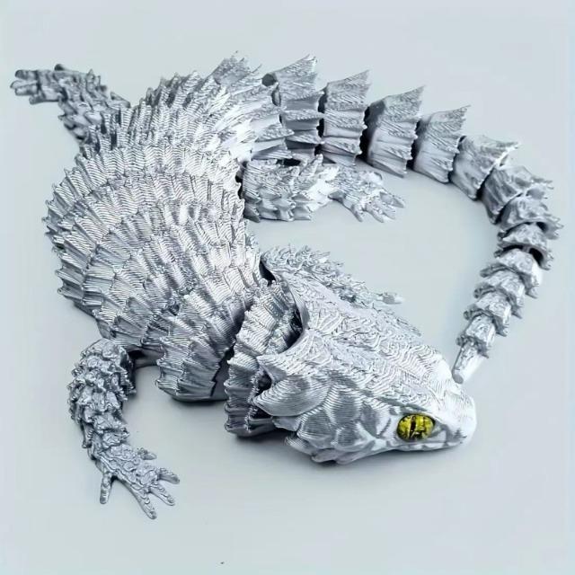 New 3D Printed Lizard Figurines Articulated With Moveable Joints Ornament With Openable Mouth Gift For Adults Kids Home Decor