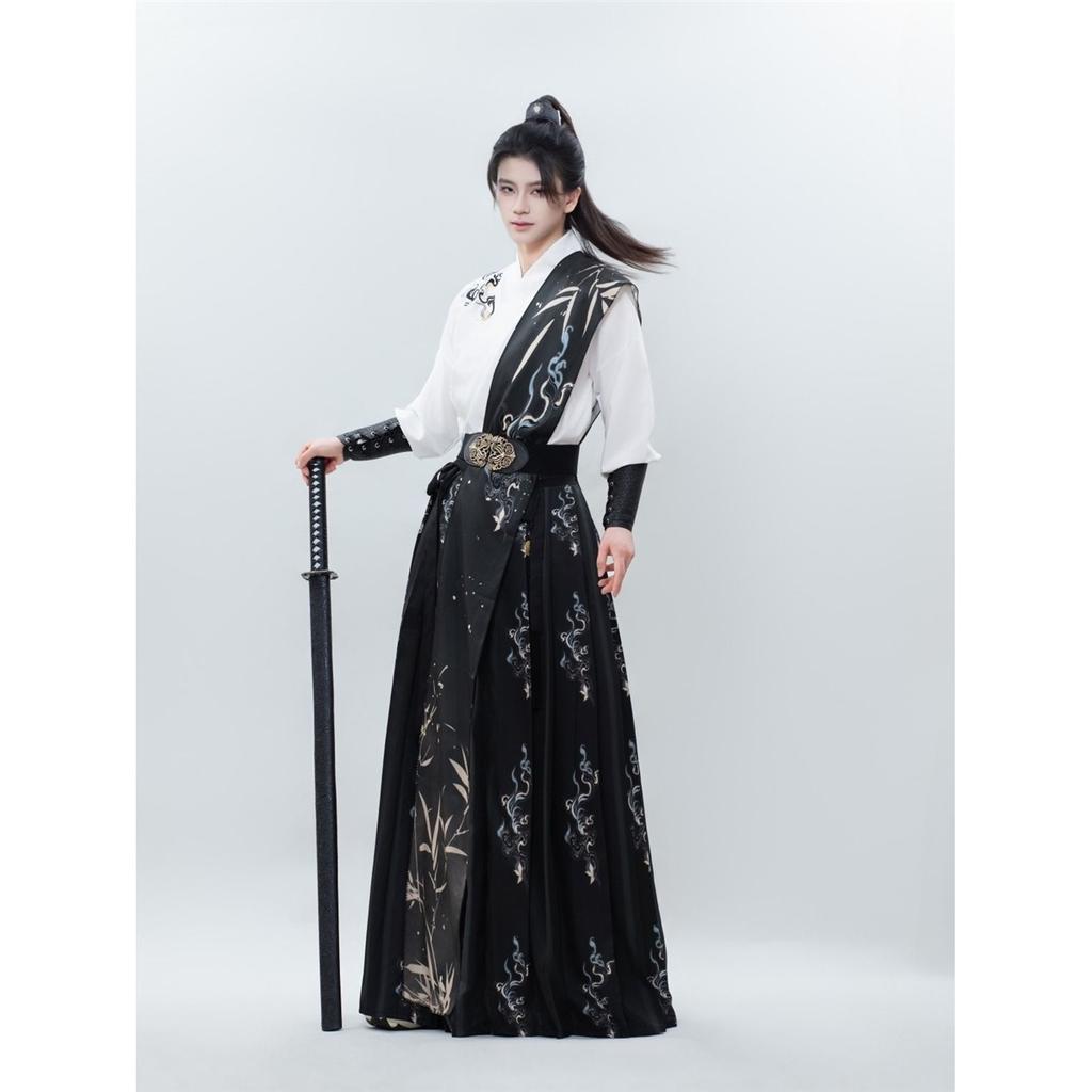 Men's & Couple's Song Dynasty Style Hanfu, Chivalrous Martial Arts Daily Suit With Bamboo Pattern