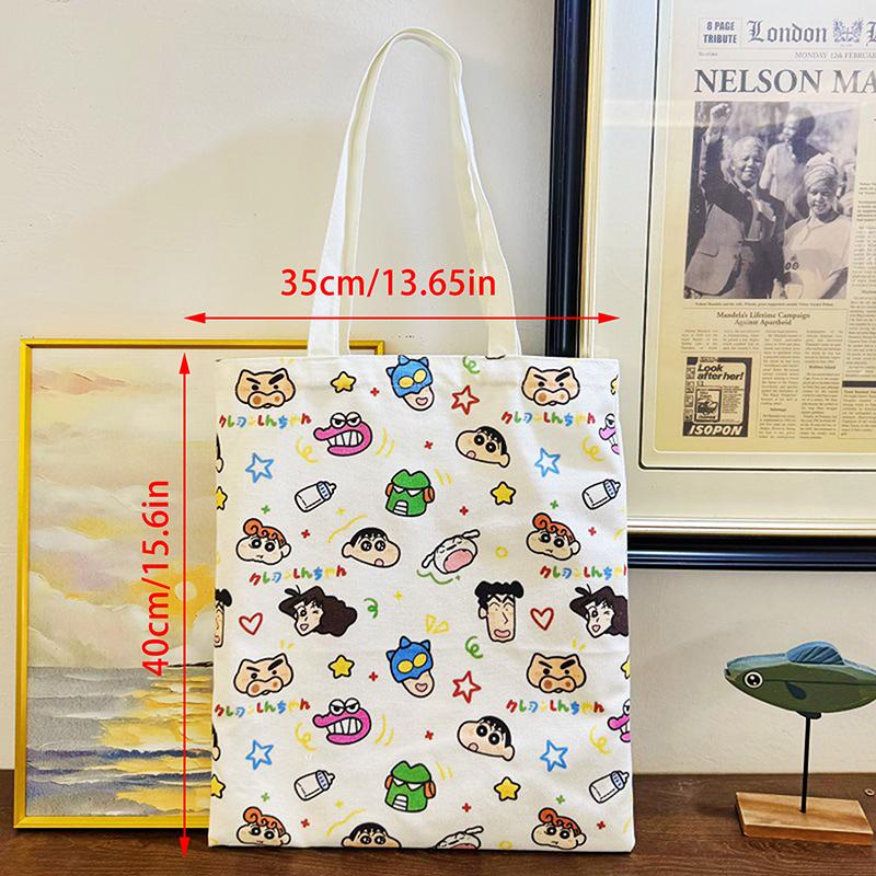 Cartoon Kawaii Canvas Bag Novelty Creative Tote Bag Daily Large Capacity Shoulder Bag Cute Handbag Gifts