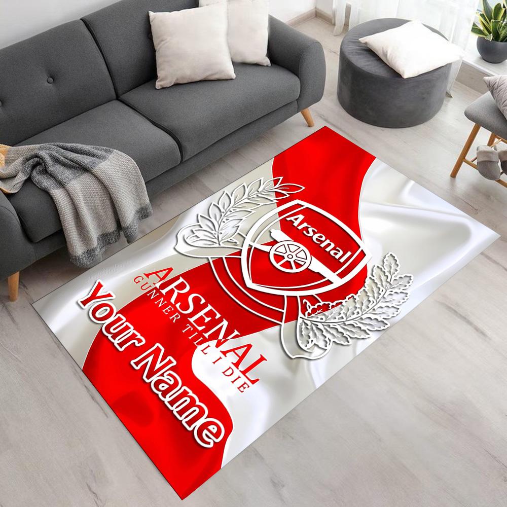 Arsenal F.c. Customize Your Name Floor Rug Office Rug Suitable for Playrooms Living Rooms Foyer Decorate room Anti-slip Rug Decorate Offices